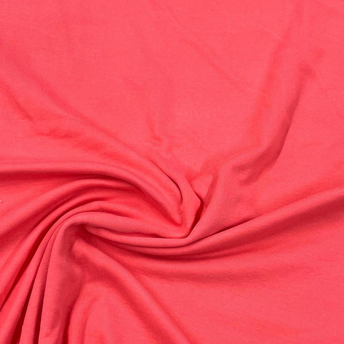 Coral Cotton Rib Knit Fabric - Nature's Fabrics