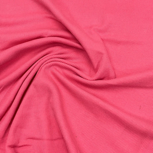 Coral Cotton Rib Knit Fabric - 2x2 - Nature's Fabrics