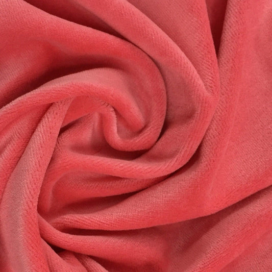 Coral Organic Cotton Velour Fabric - Nature's Fabrics