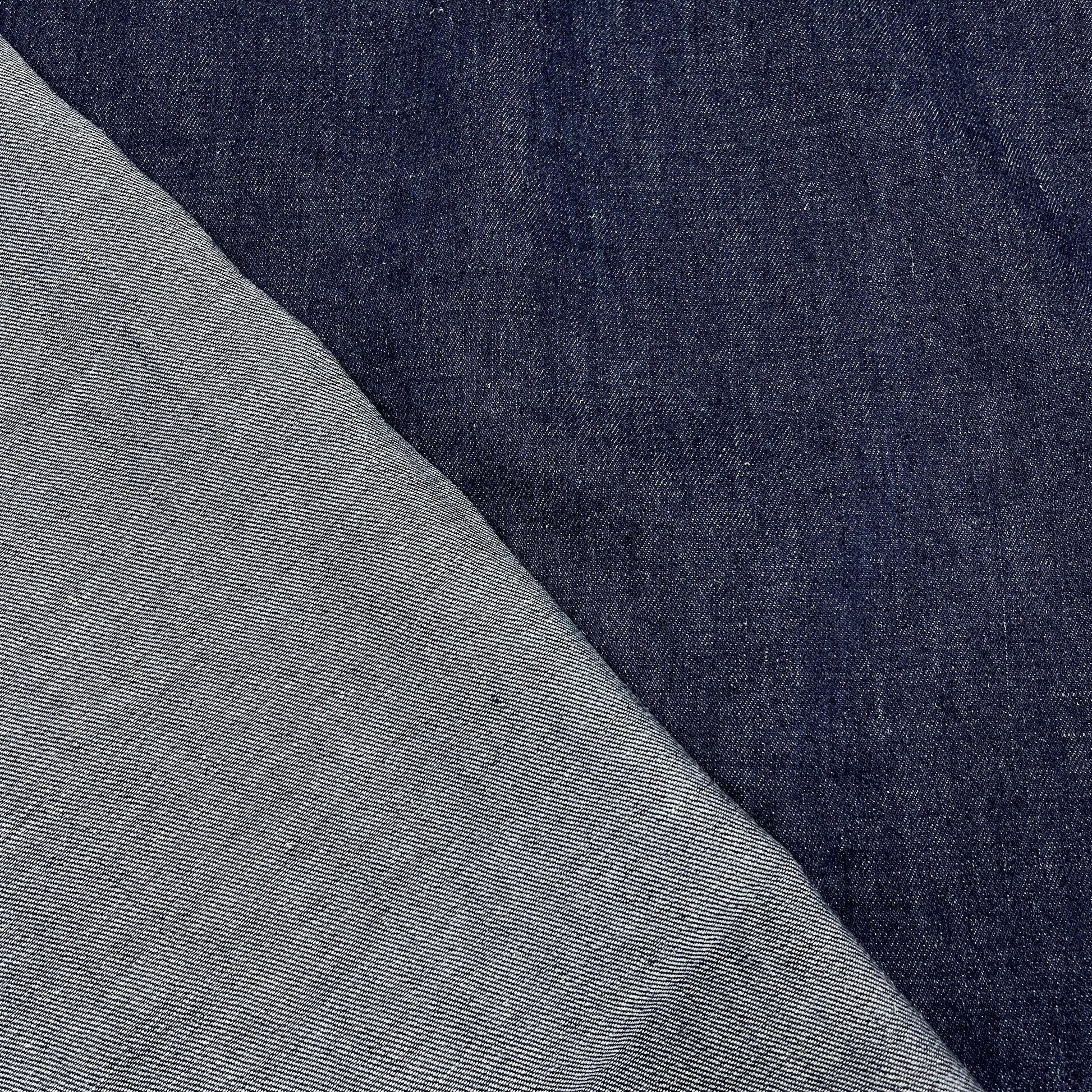 Dark Blue Hemp Organic Cotton Denim Fabric - Nature's Fabrics
