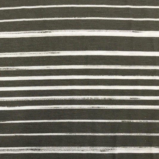 Dark Gray and White Stripes on Bamboo/Spandex Jersey 
