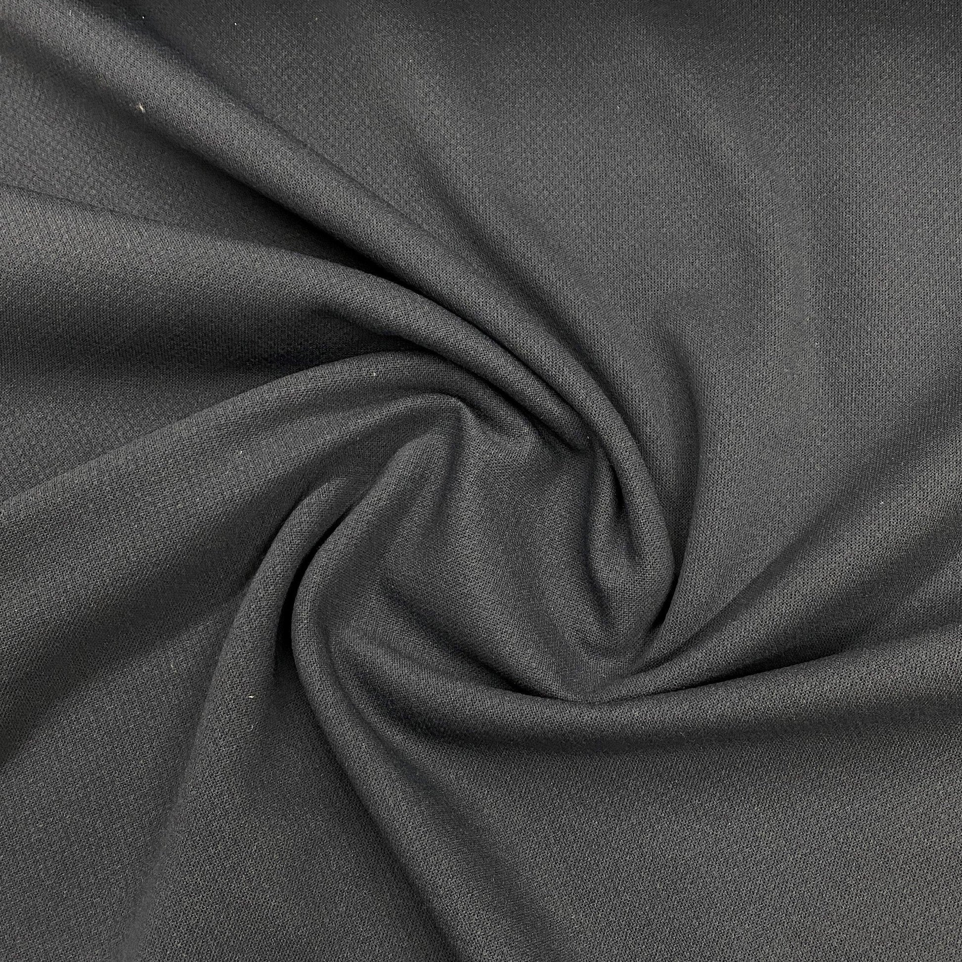 Dark Gray Polyester Textured Jersey Fabric - Nature's Fabrics