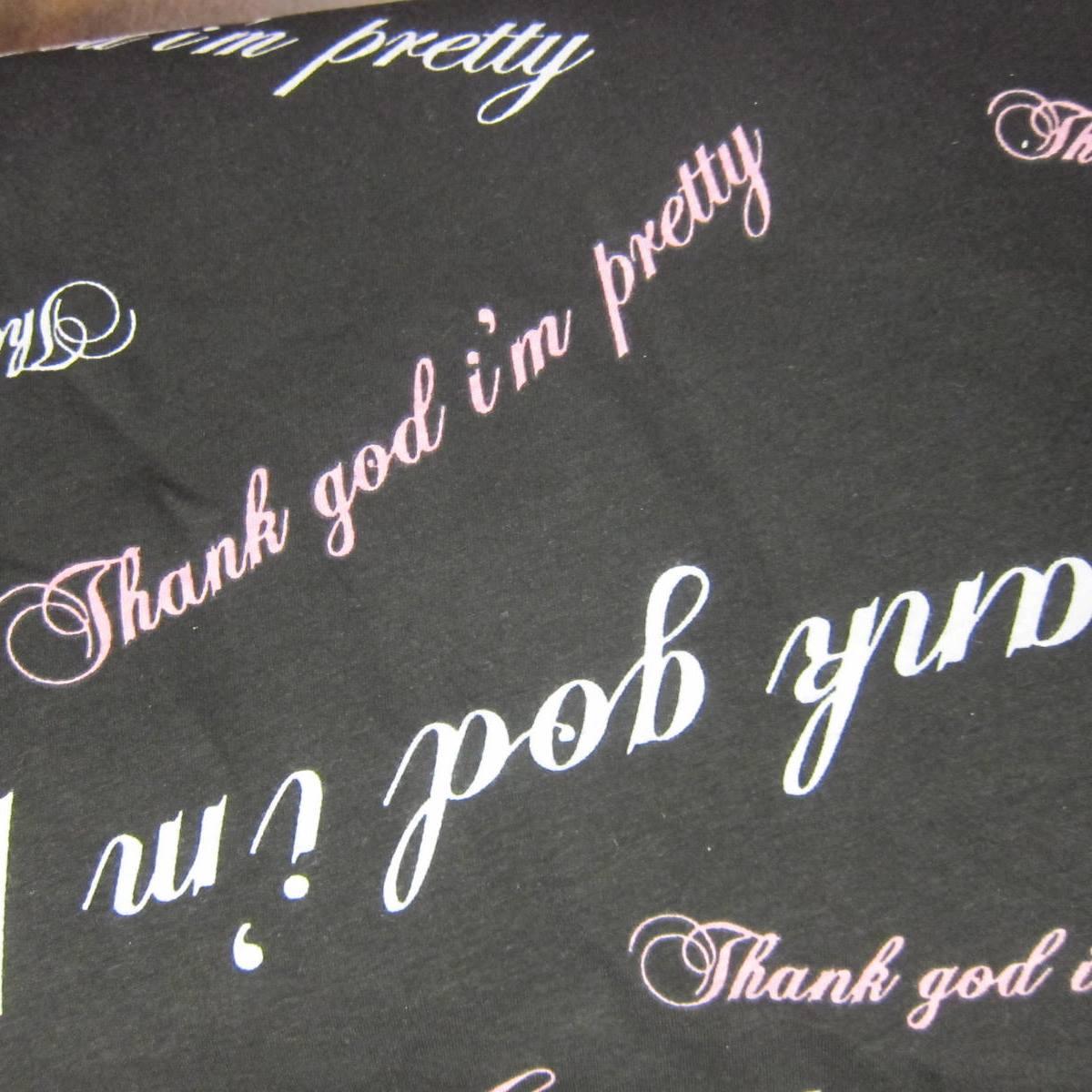 David and Goliath Thank God I'm Pretty on Black Cotton Jersey Fabric - Nature's Fabrics