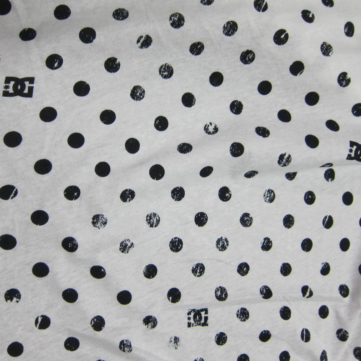 Distressed Black Dots on White Cotton/Poly Jersey Fabric - Nature's Fabrics