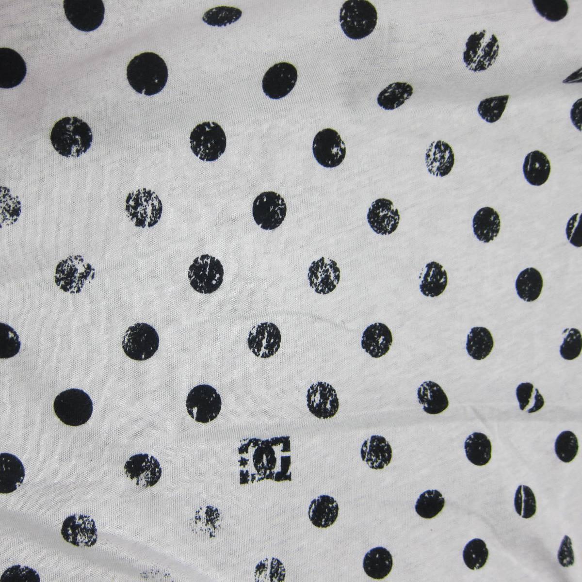 Distressed Black Dots on White Cotton/Poly Jersey Fabric - Nature's Fabrics
