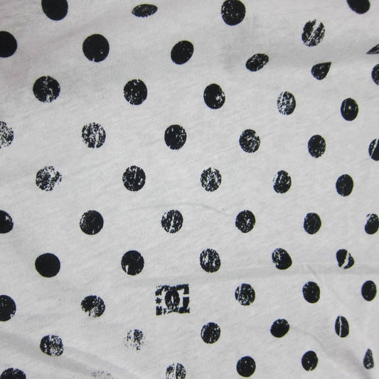 Distressed Black Dots on White Cotton/Poly Jersey Fabric - Nature's Fabrics