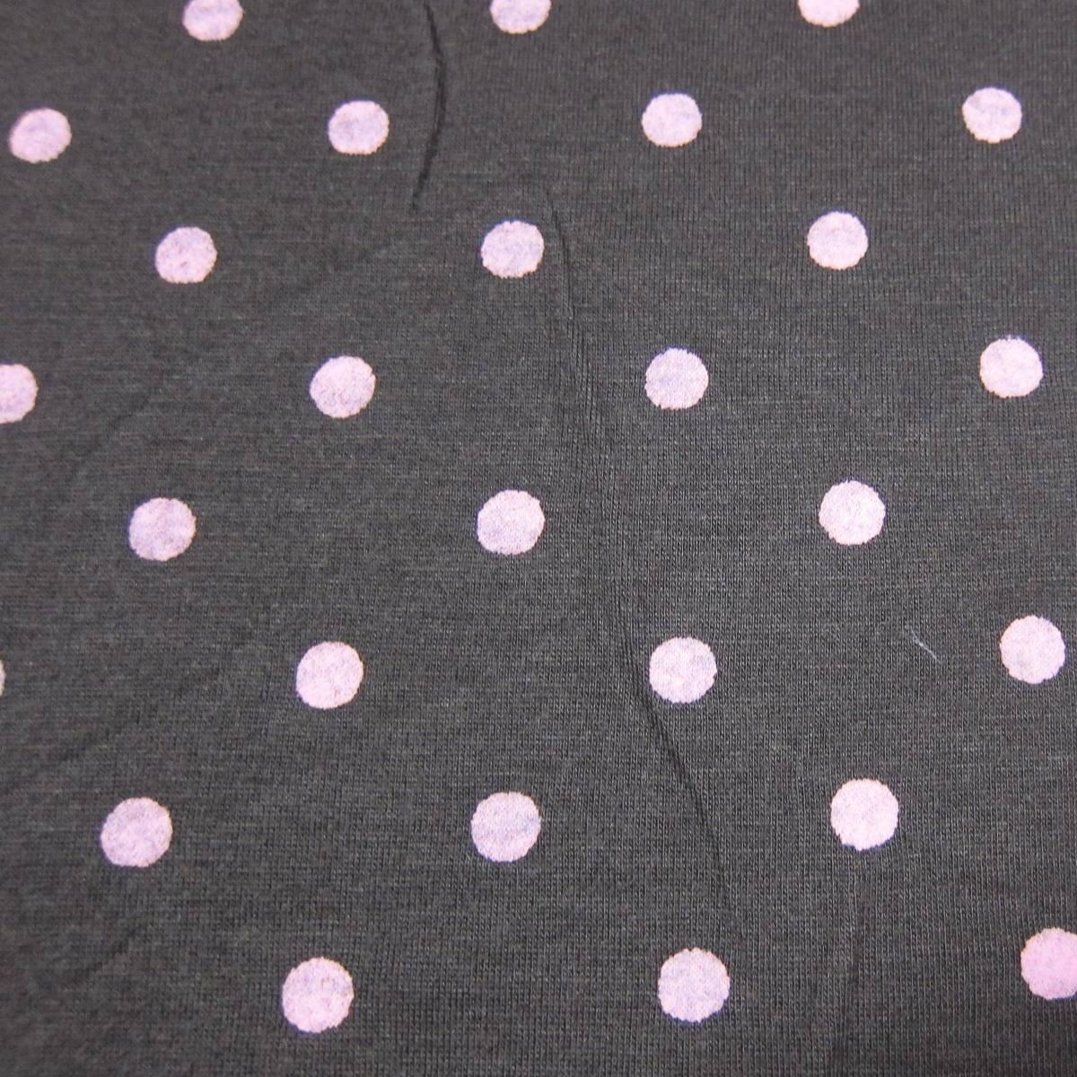 Distressed Pink Dots on Brown Cotton/Poly Jersey Fabric - Nature's Fabrics