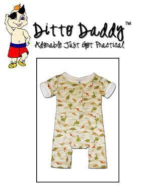 Ditto Daddy baby sleeper with an all-over dinosaur print