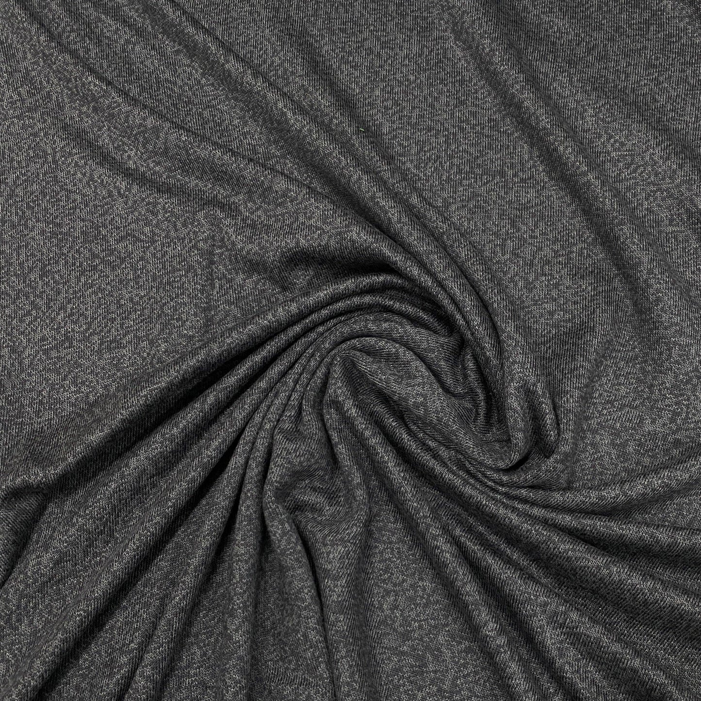 Swirled charcoal grey heathered fabric from Nature's Fabrics