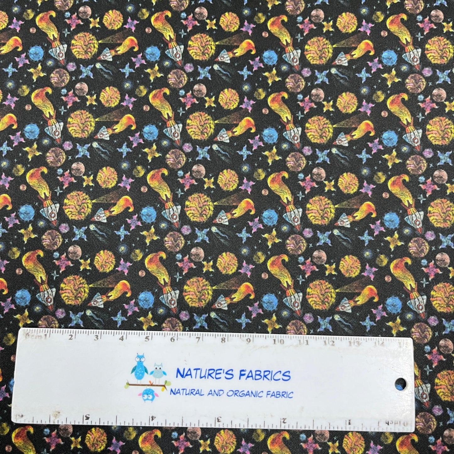 Embroidered Space 1 mil PUL Fabric - Made in the USA - Nature's Fabrics