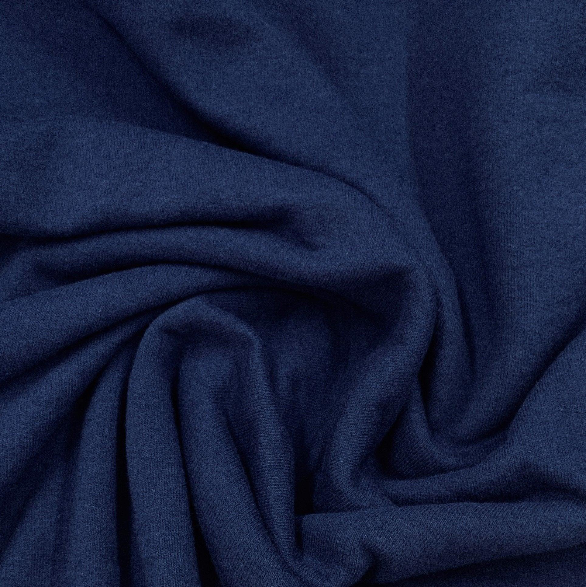 Fleet Blue Organic Cotton Fleece Fabric - 240 GSM - Grown in the USA