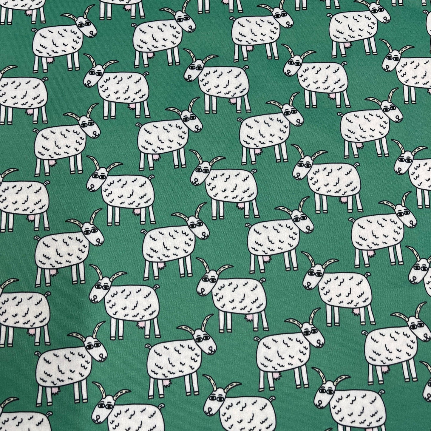 Goats on Green 1 mil PUL Fabric- Made in the USA - Nature's Fabrics