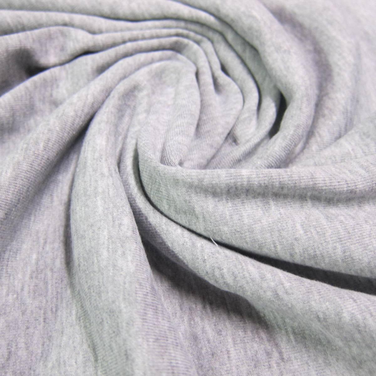 Gray Heather Cotton Interlock Fabric - Nature's Fabrics