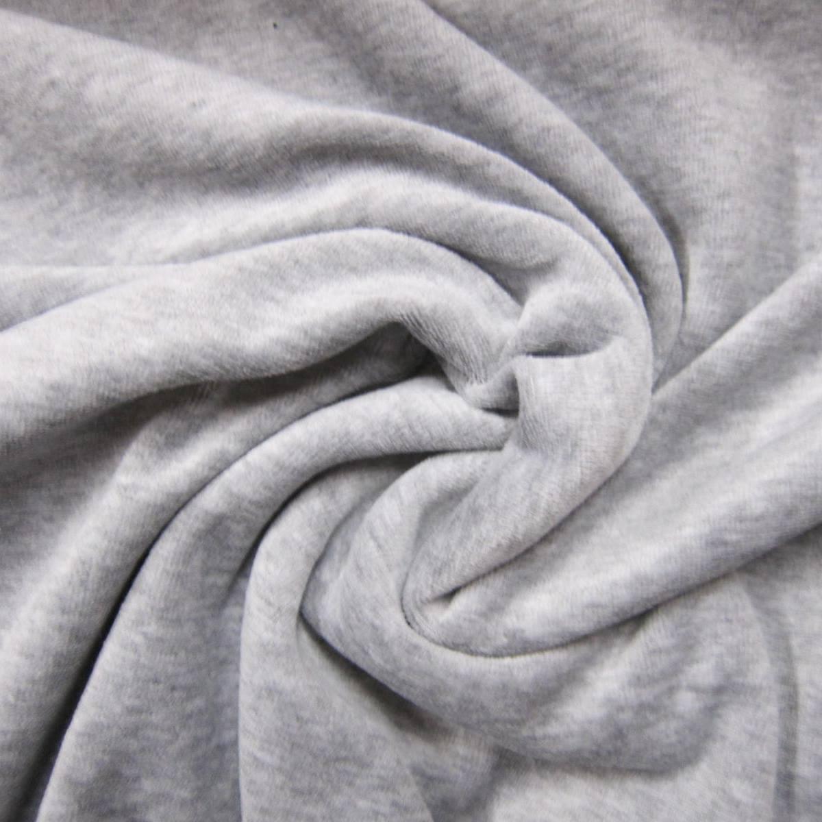 Light Grey Solid Cotton Velvet Fabric, Plain Weave, TU-2583