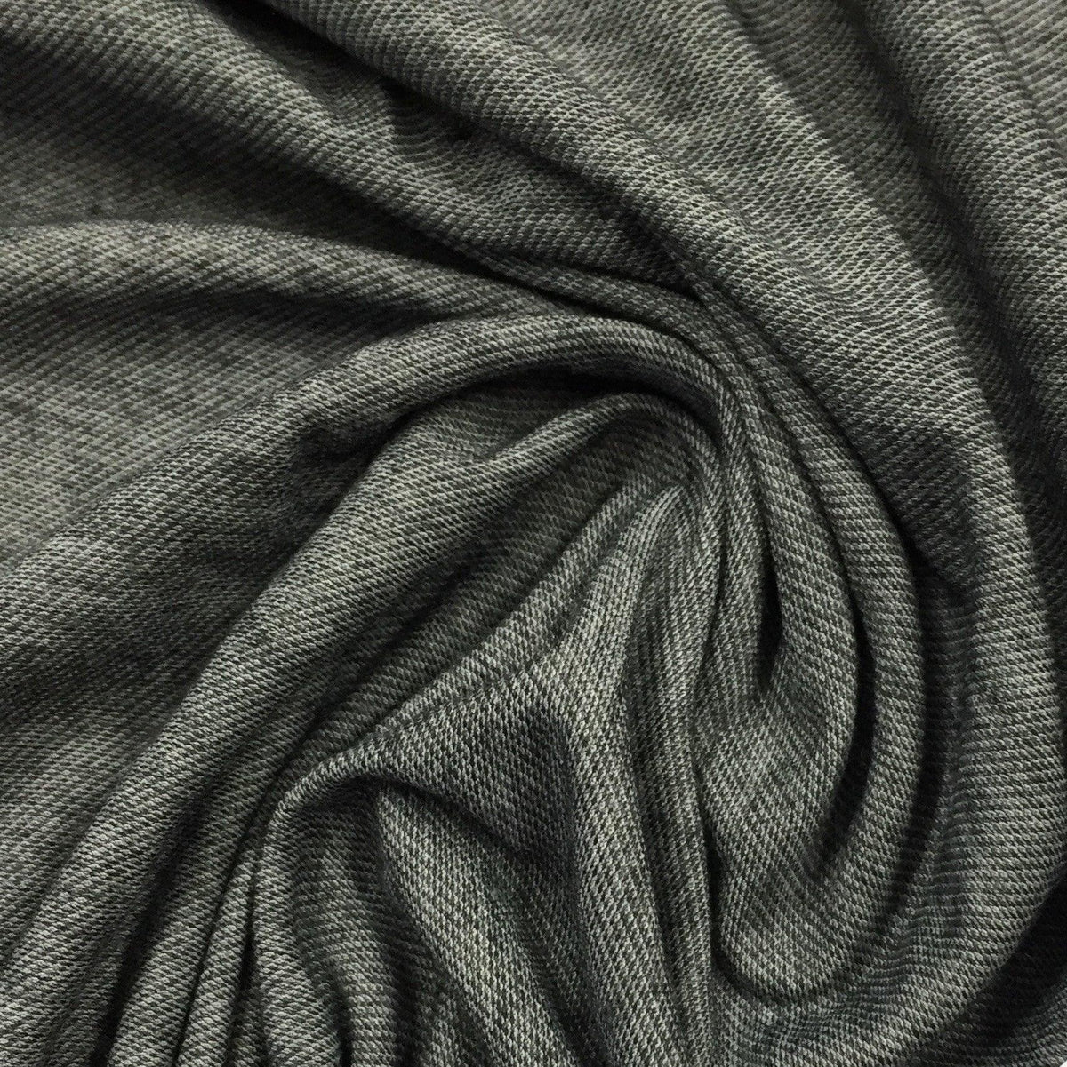 Close-up of draped grey natural fabric from Nature's Fabrics
