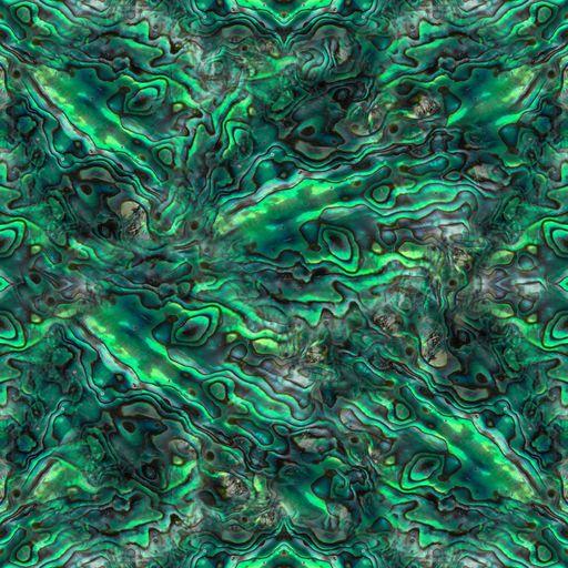 Green Abalone on Bamboo/Spandex Jersey Fabric - Nature's Fabrics
