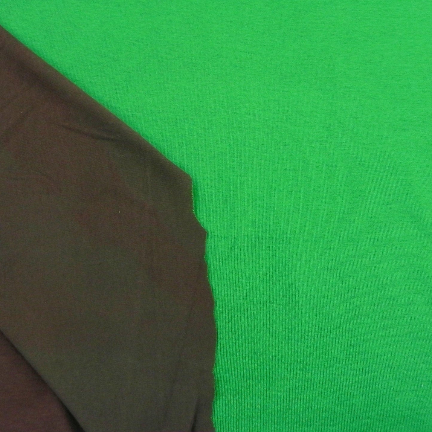 Green and Brown Cotton Rib Knit Fabric - Two Sides - Nature's Fabrics