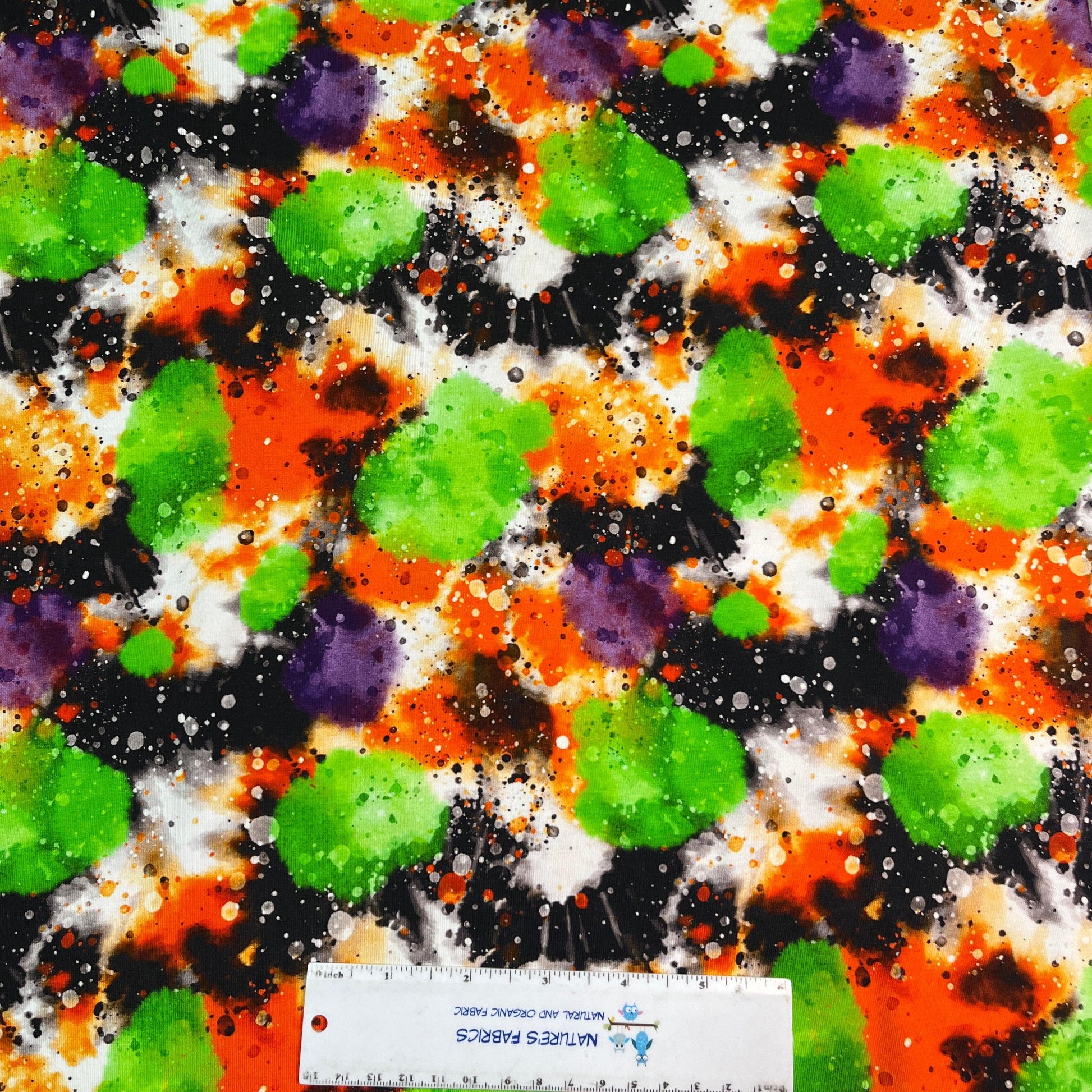 Halloween Marble on Bamboo/Spandex Jersey Fabric - Nature's Fabrics