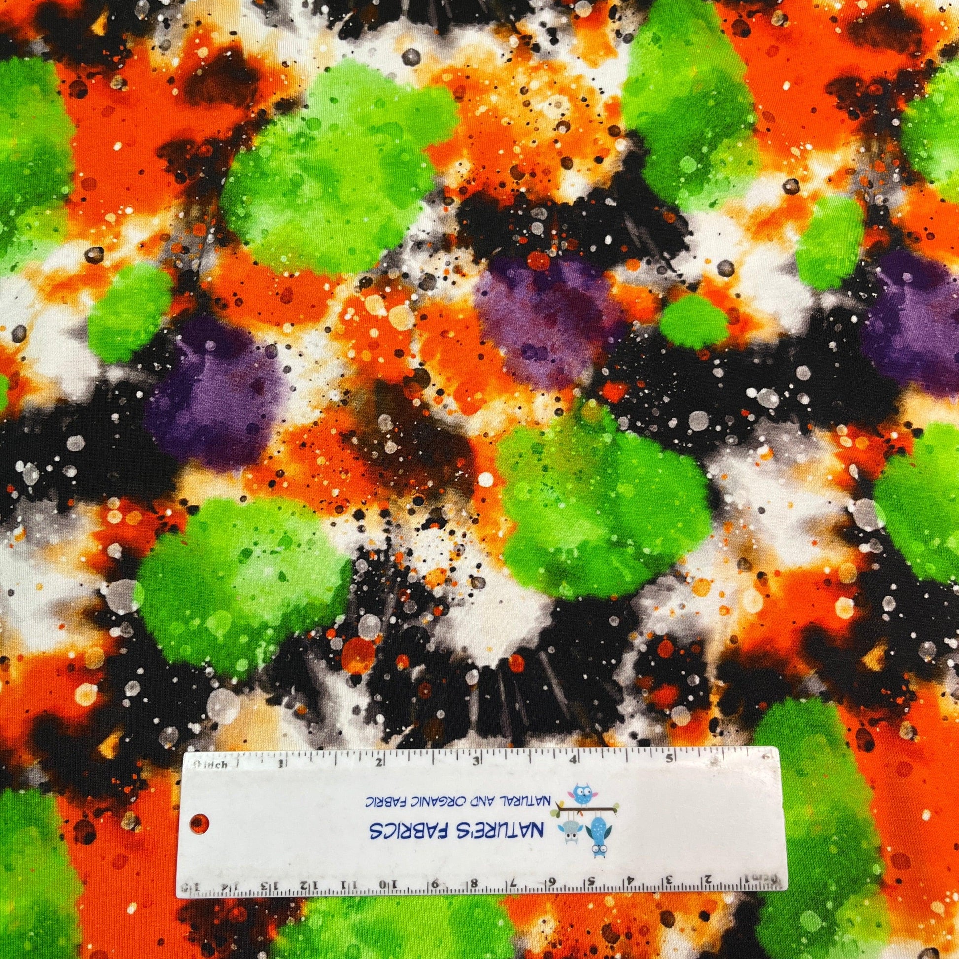 Halloween Marble on Bamboo/Spandex Jersey Fabric - Nature's Fabrics