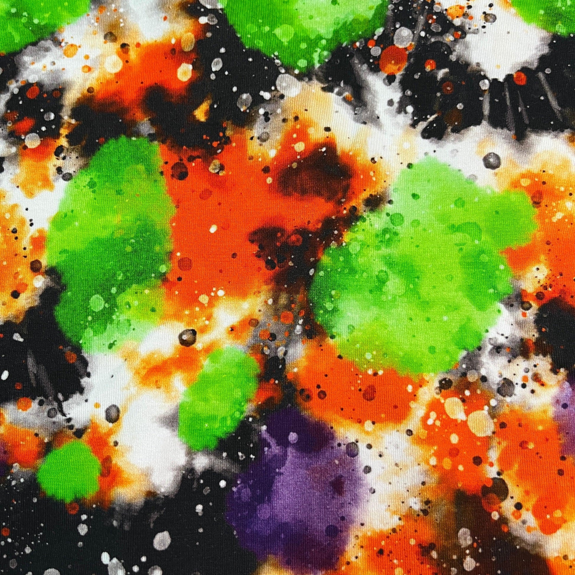 Halloween Marble on Bamboo/Spandex Jersey Fabric - Nature's Fabrics
