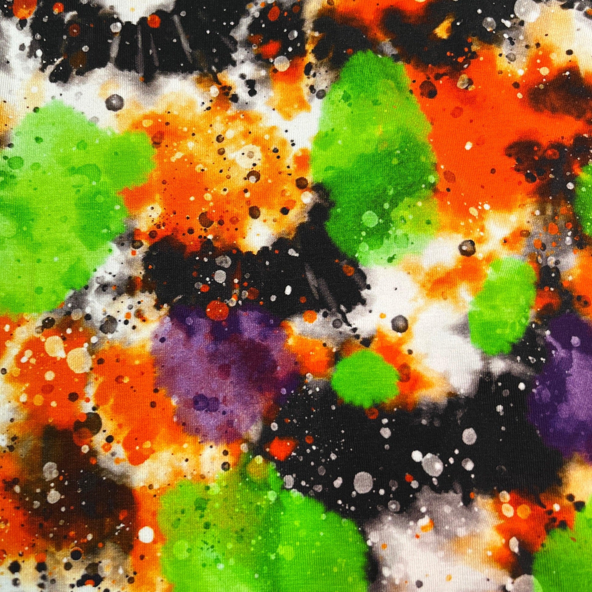Halloween Marble on Bamboo/Spandex Jersey Fabric - Nature's Fabrics