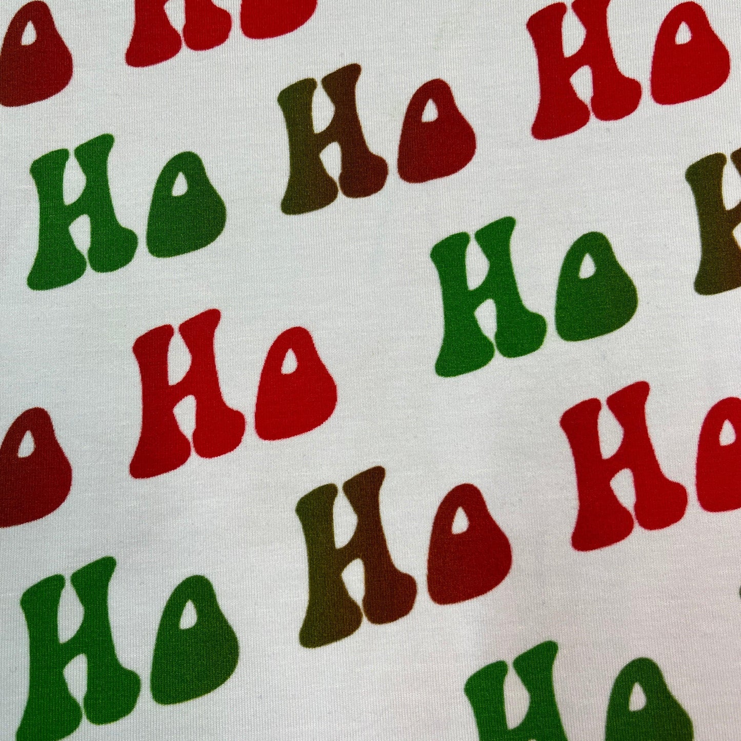 Ho Ho Ho on Bamboo/Spandex Jersey Fabric - Nature's Fabrics