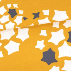 Hoya on Ochre Organic Cotton/Spandex Jersey Fabric - Nature's Fabrics