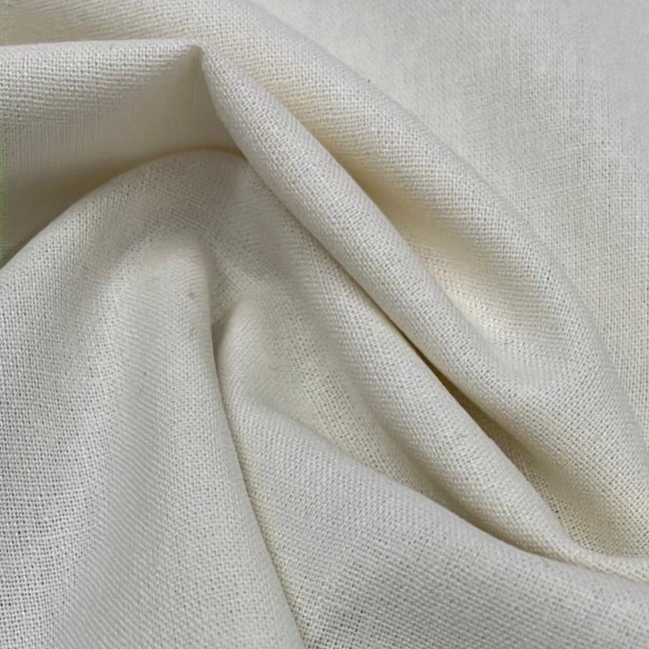 Ivory Linen/Organic Cotton Woven Fabric - 210 GSM - Nature's Fabrics
