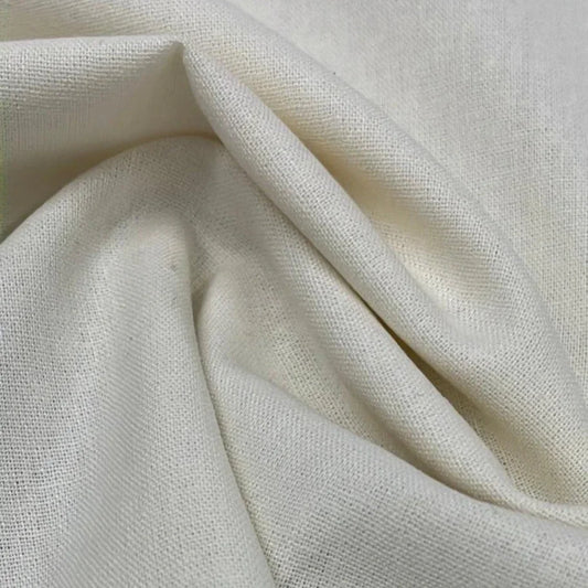 Close-up of draped off-white natural fabric from Nature's Fabrics