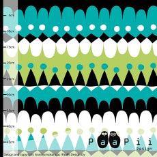 Jussi Turquoise and Green on Organic Cotton/Spandex French Terry Fabric - Nature's Fabrics