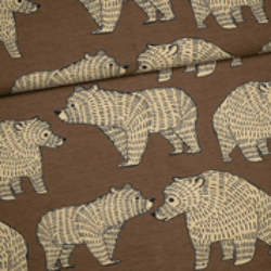 Latte Ursa on Chocolate Organic Cotton/Spandex Jersey Fabric - Nature's Fabrics