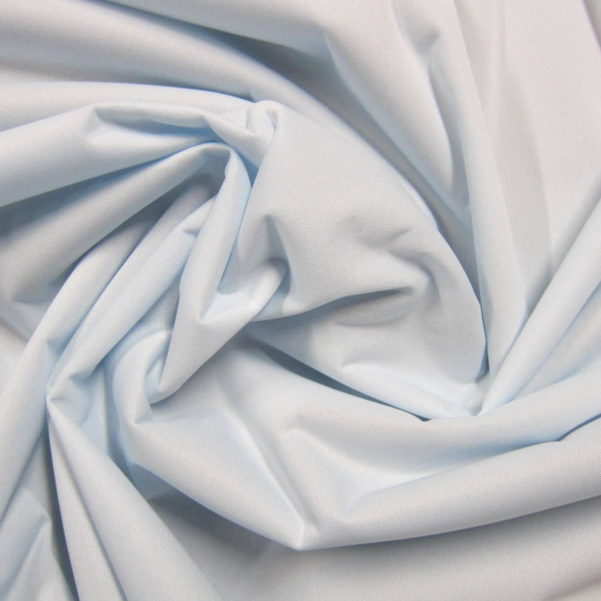 Close-up of draped light blue premium natural fabric from Nature's Fabrics