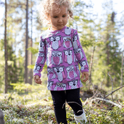 Light Pink Parliament on Lilac Organic Cotton/Spandex Jersey Fabric - Nature's Fabrics