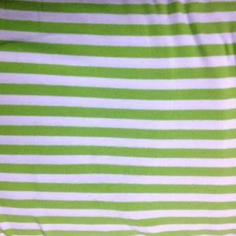 Lime and White 3/8" Stripes on Cotton/Spandex Jersey Fabric - Nature's Fabrics