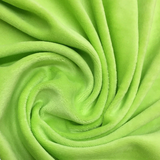 Lime Organic Cotton Velour Fabric - Nature's Fabrics