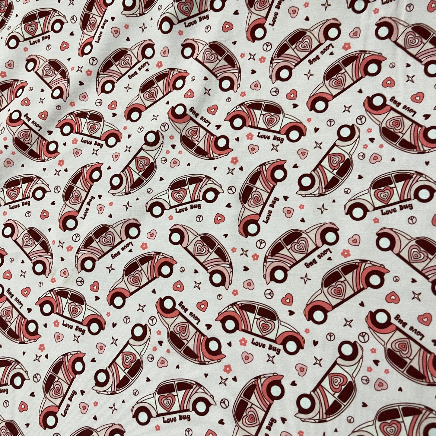 Love Bug on Bamboo/Spandex Jersey Fabric - Nature's Fabrics