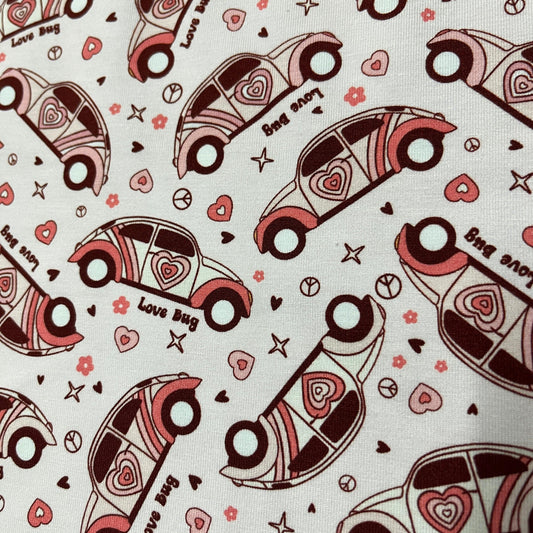 Love Bug on Bamboo/Spandex Jersey Fabric - Nature's Fabrics