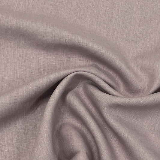 Close-up of draped mauve grey premium natural fabric from Nature's Fabrics