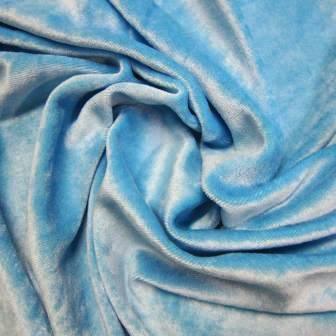 Light blue velvet fabric draped in soft folds from Nature's Fabrics