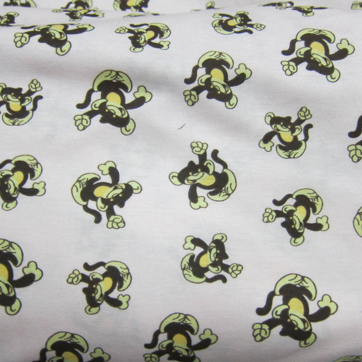 Monkey's on Pink Cotton Jersey Fabric - Nature's Fabrics