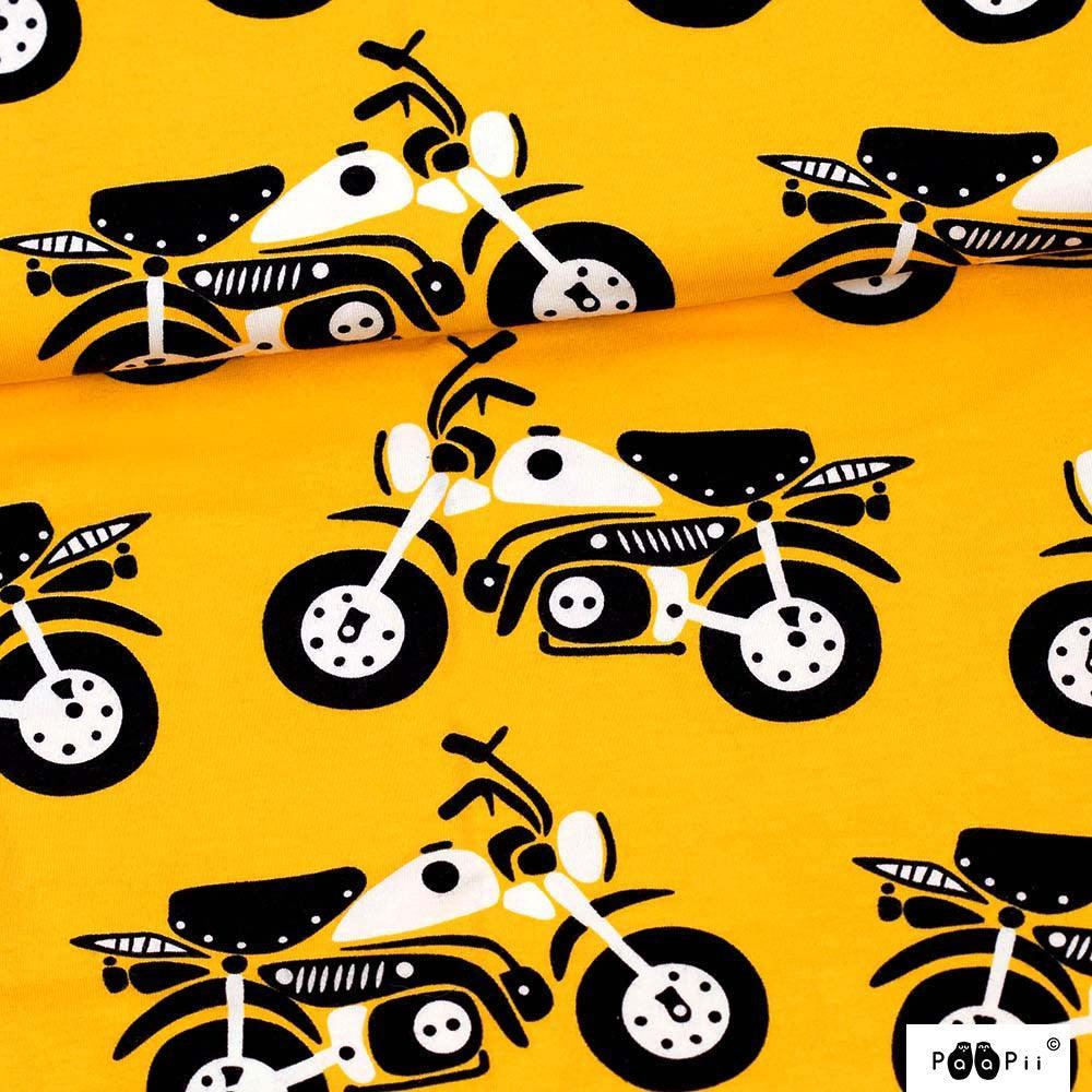 Moped on Sun Organic Cotton/Spandex Jersey Fabric - Nature's Fabrics