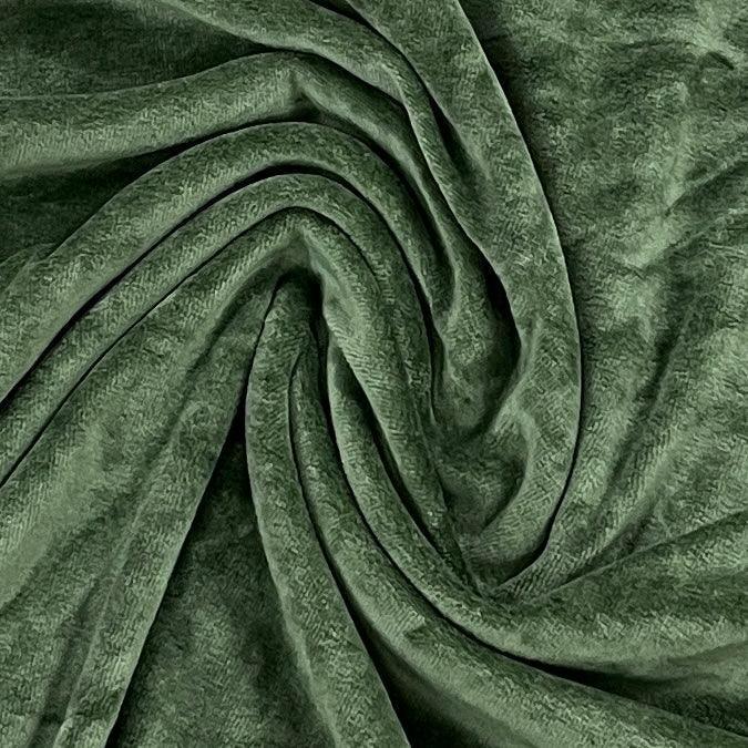 Swirled sage green velvet fabric from Nature's Fabrics