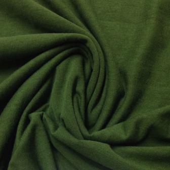 Close-up of draped olive green natural fabric from Nature's Fabrics