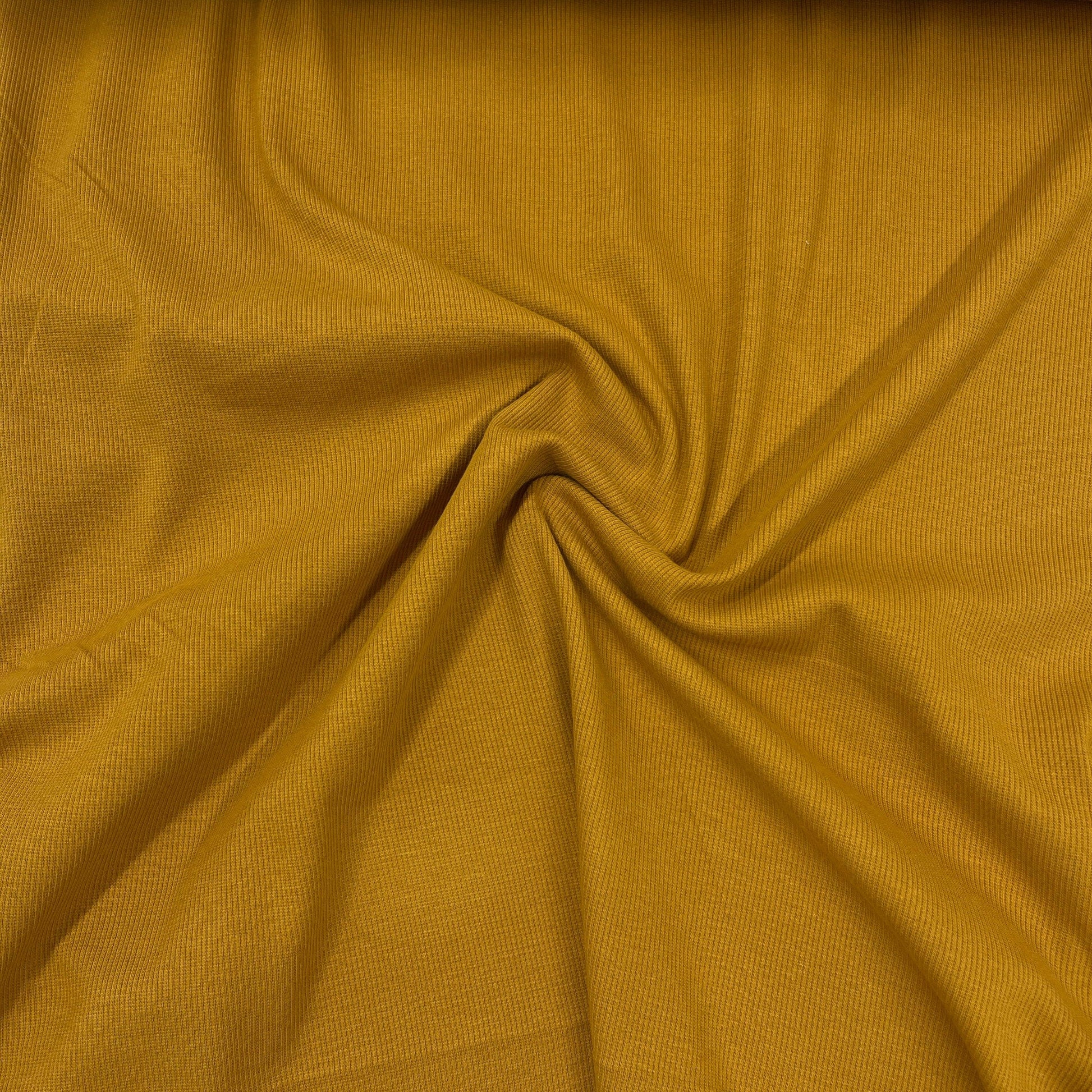 Mustard Organic Cotton/Spandex Rib Knit Fabric - 2x2 - Nature's Fabrics