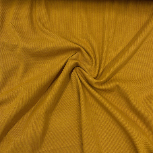 Mustard Organic Cotton/Spandex Rib Knit Fabric - 2x2 - Nature's Fabrics