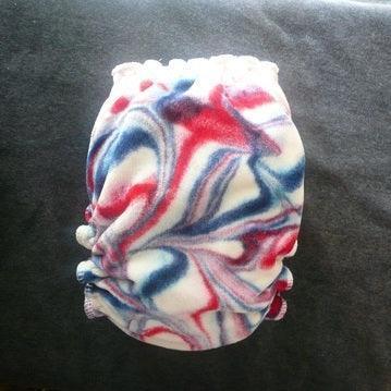 Nature's Fabrics red, white, and blue marbled pattern fleece fabric item