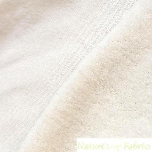 Close-up of soft, white premium natural fabric from Nature's Fabrics.
