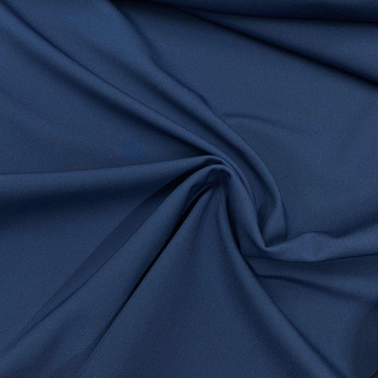 Navy blue premium natural fabric draped in folds from Nature's Fabrics
