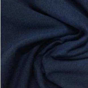 Close-up of draped navy blue natural fabric from Nature's Fabrics