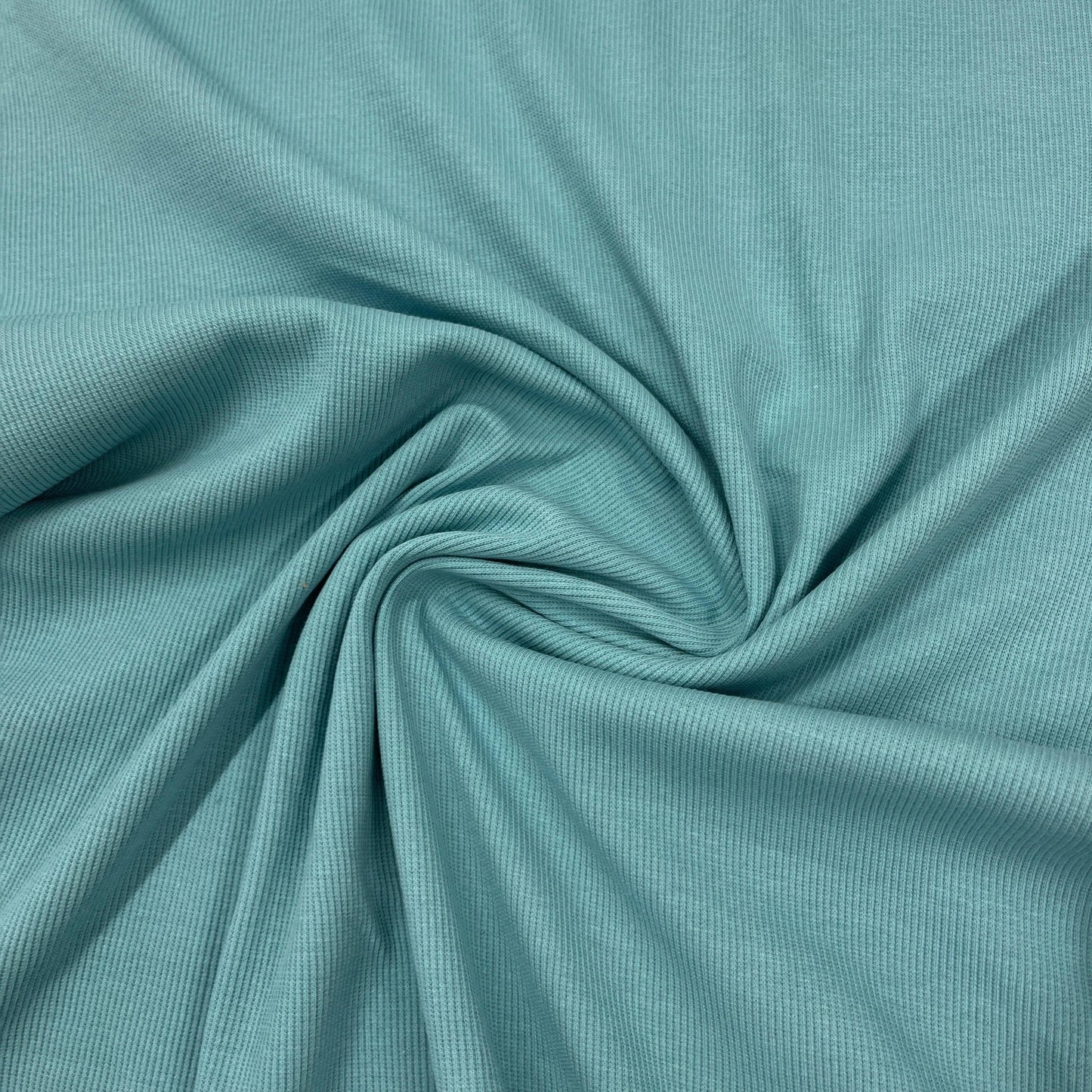 Nile Blue Organic Cotton/Spandex Rib Knit Fabric - 2x2 - Nature's Fabrics